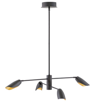 Bowery Large Adjustable Convertible Single Tier Chandelie in Black