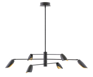 Bowery Large Adjustable Convertible Multi Tier Chandelier in Black