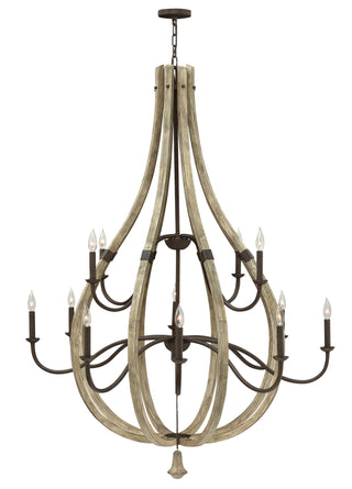 Middlefield Large Open Frame Two Tier Chandelier in Iron Rust