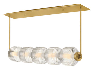 Reign Medium Five Light LED Linear in Lacquered Brass