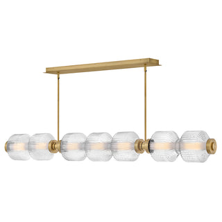 Reign Large Seven Light LED Linear in Lacquered Brass