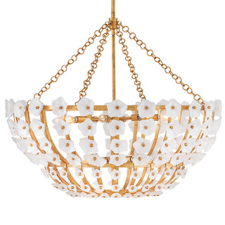Azalea Large Chandelier in Distressed Brass