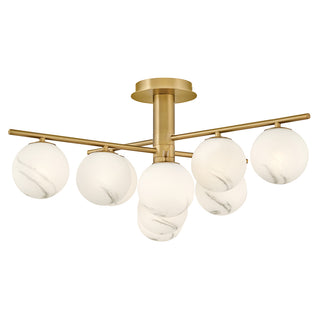 Selene Large Semi-Flush Mount in Lacquered Brass
