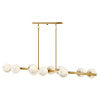 Selene Large Ten Light Linear in Lacquered Brass