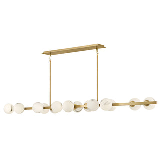 Selene Large Fourteen Light Linear in Lacquered Brass