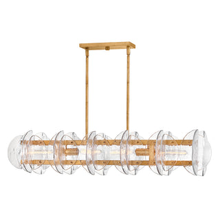 Seraphina Medium Four Light Linear in Distressed Brass