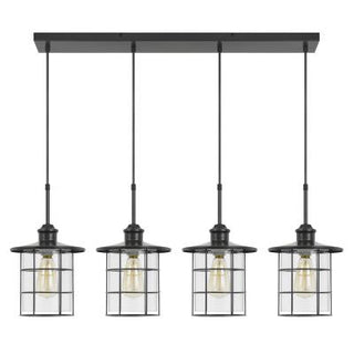 60W X 4 Silverton Metal/Glass Pendant Fixture (Edison Bulbs Included)