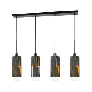 60W X 4 Reggio Wood Pendant Glass Fixture