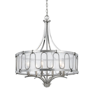 60W X 6 Vincenza Metal Chandelier With Trasparent Fabric Shade