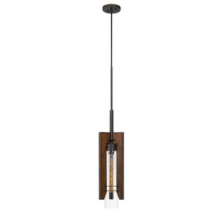 60W Almeria Wood/Glass Pendant Fixture (Edison Bulb Not Included)