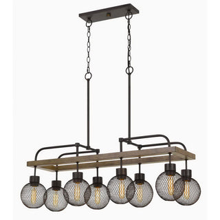 60W X 8 Forio Metal Chandelier With Mesh Round Shade (Edison Bulbs Not Included)