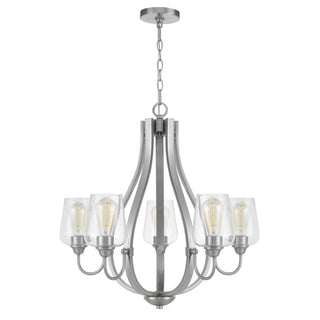 Newport Metal Chandelier With Glass Shades