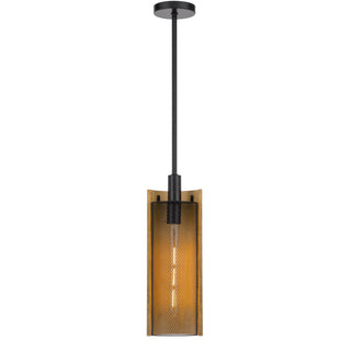 Wigan Robber Wood Drop Pendant With Mesh Shade