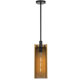 Wigan Robber Wood Drop Pendant With Mesh Shade