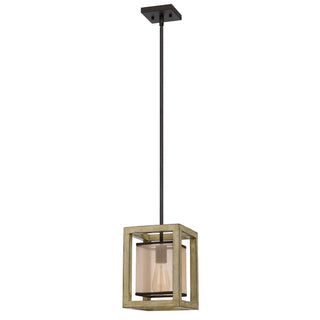 Palencia Rubber Wood Pendant With Organza Shade