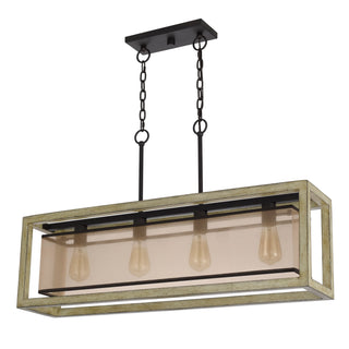 Palencia Rubber Wood Island Chandelier With Organza Shade