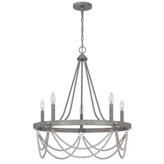 60W x 5 Anniston beaded metal chandelier