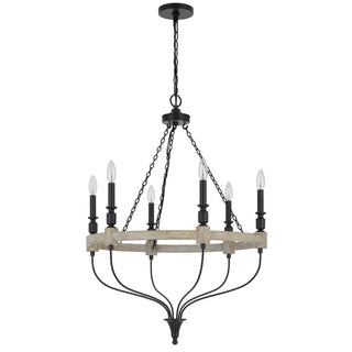 60W x 6 Grove metal chandelier