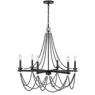 Ventura Metal Beaded Chandelier in Aged Silver