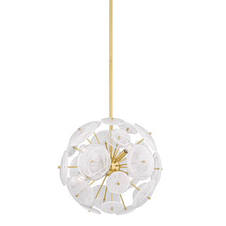 TAMARA Chandelier in AGED BRASS Finish