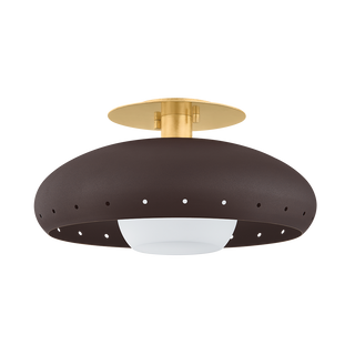 KIMBER Flush Mount in AGED BRASS/TEXTURED BRONZE W/ HIGHLIGHT Finish