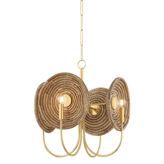 ASHBY Chandelier in AGED BRASS Finish
