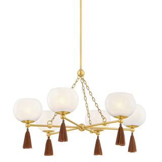 NIYA Chandelier in AGED BRASS Finish