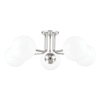 Stella Semi Flush Polished Nickel