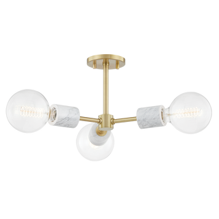 Asime Semi Flush Aged Brass