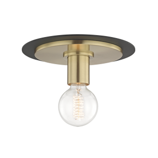 Milo Flush Mount in Aged Brass/black Finish
