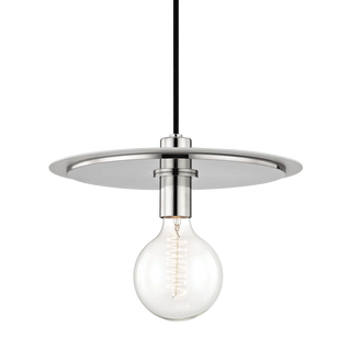 Milo Pendant in Polished Nickel/white Finish