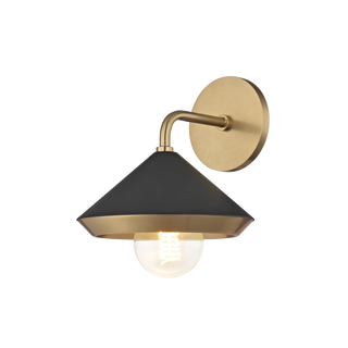 Marnie Wall Sconce in Aged Brass/black Finish