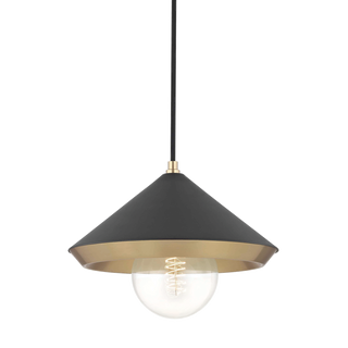 Marnie Pendant in Aged Brass/black Finish