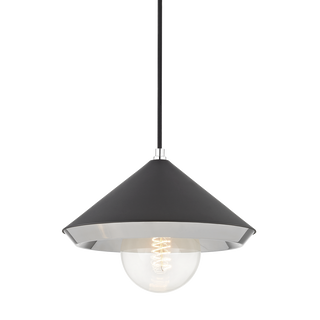 Marnie Pendant in Polished Nickel/black Finish