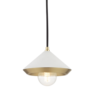 Marnie Pendant in Aged Brass/soft Off White Finish