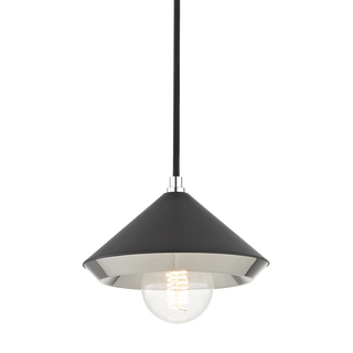 Marnie Pendant in Polished Nickel/black Finish
