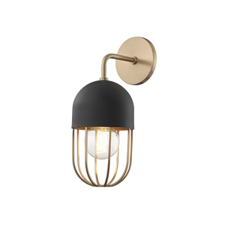 Haley Wall Sconce in Aged Brass/black Finish