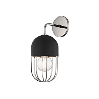 Haley Wall Sconce in Polished Nickel/black Finish