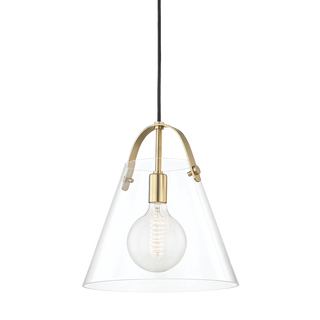 Karin Pendant in Aged Brass Finish