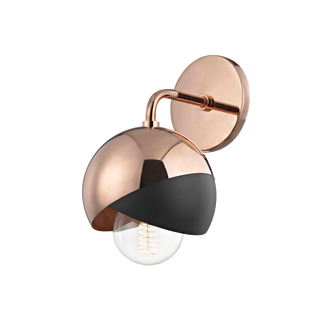 Emma Wall Sconce in Polished Copper/black Finish