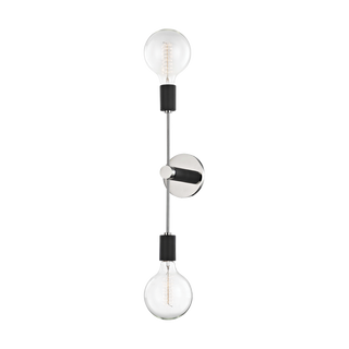 Astrid Wall Sconce in Polished Nickel/black Finish