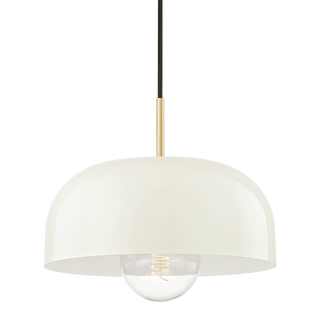 Avery Pendant in Aged Brass/cream Finish