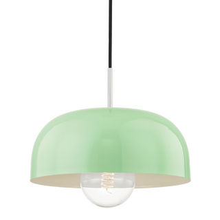 Avery Pendant in Polished Nickel/mint Finish