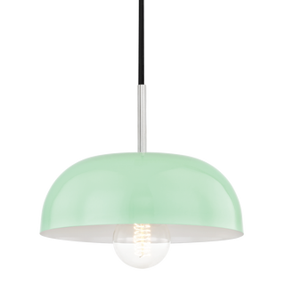 Avery Pendant in Polished Nickel/mint Finish