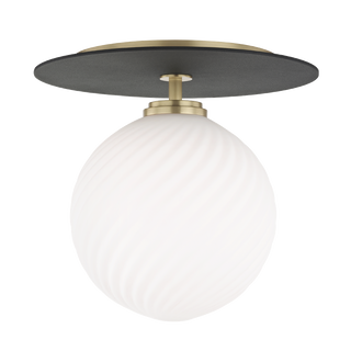Ellis Semi Flush in Aged Brass/black Finish