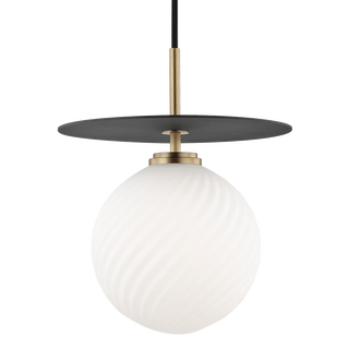 Ellis Pendant in Aged Brass/black Finish