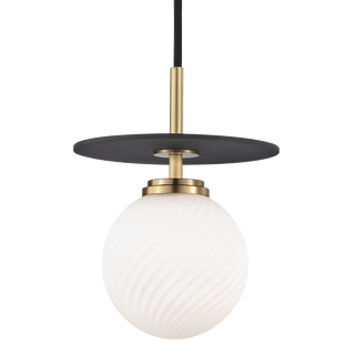 Ellis Pendant in Aged Brass/black Finish