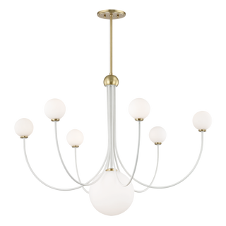 Coco Chandelier in Aged Brass/soft Off White Finish