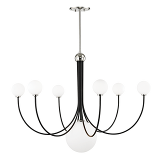 Coco Chandelier in Polished Nickel/black Finish