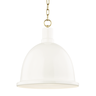 Blair Pendant in Aged Brass/cream Finish